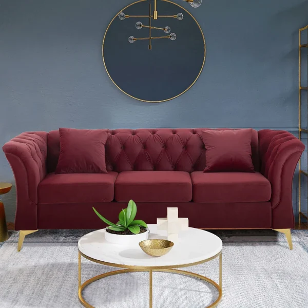 Curved Arm 3 Seater Sofa for Living Room