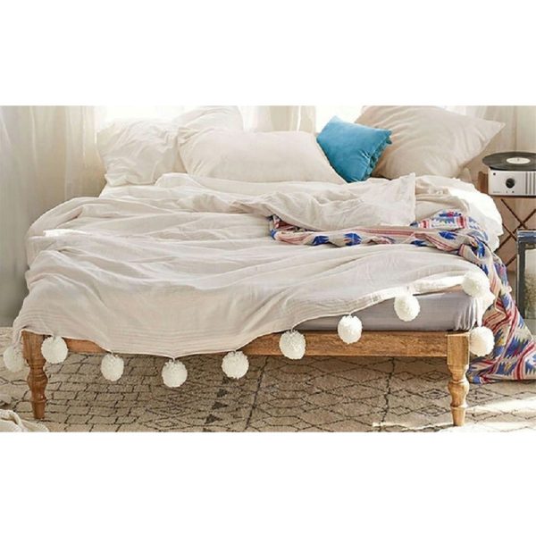 Solid Wood Bed Frame in Rustic Style