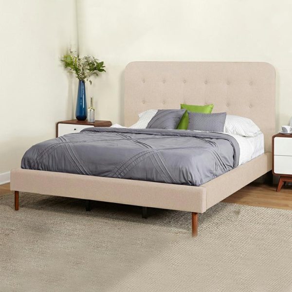 Tufted Design Bed with Simple Upholstery