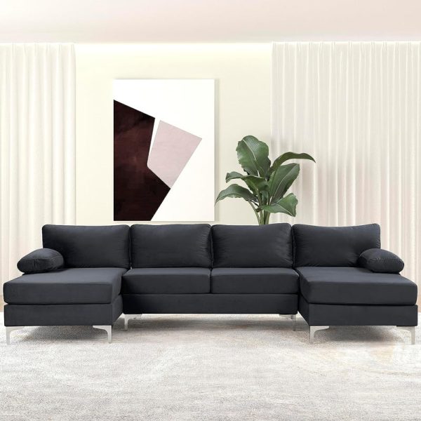 U-Shaped Modular Sofa with Double Chaise