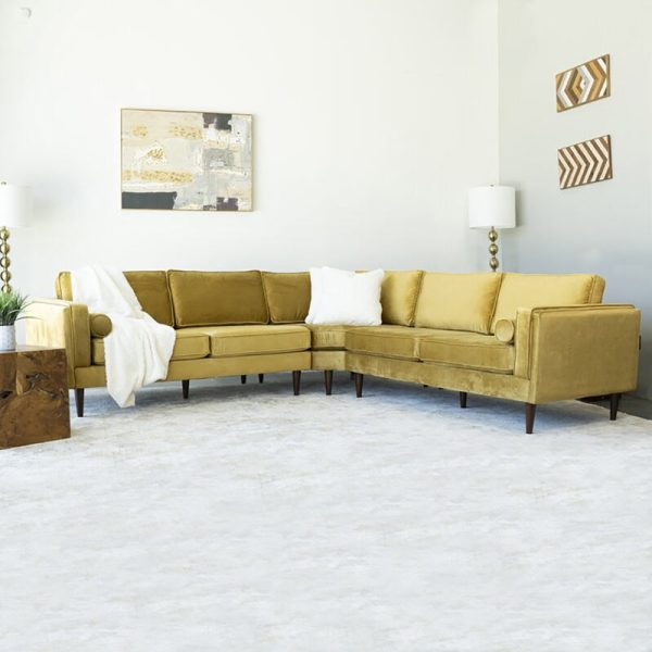 Velvet Sectional Sofa Symmetrical Corner