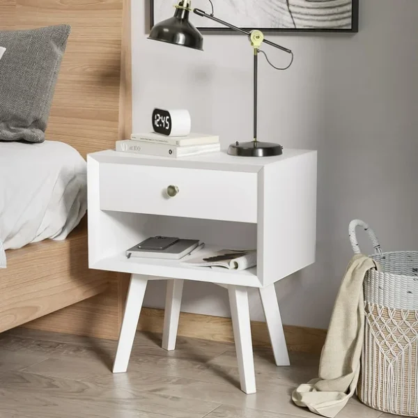 Mid Century Modern 1 Drawer Nightstand