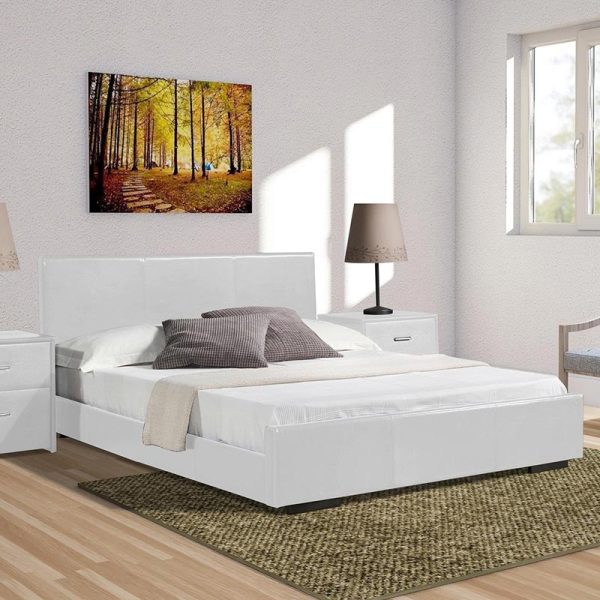 Wooden White Simple Bed plan