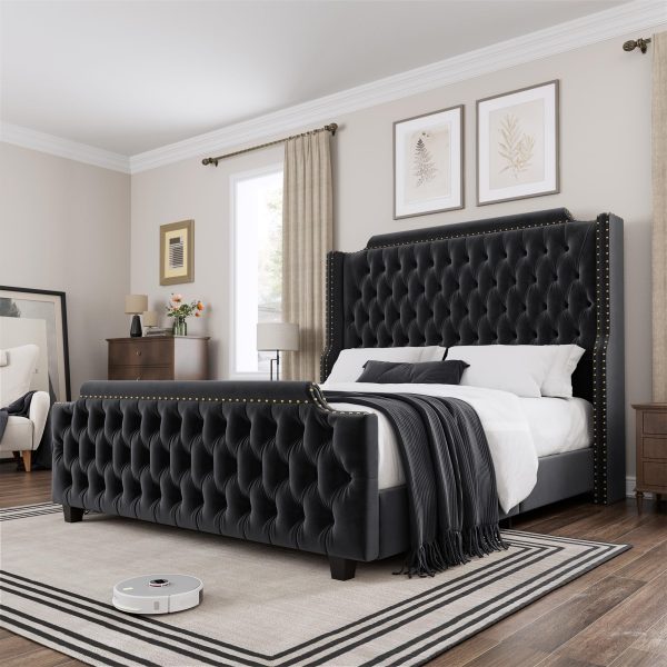Wingback Nailhead Design Handmade Bed