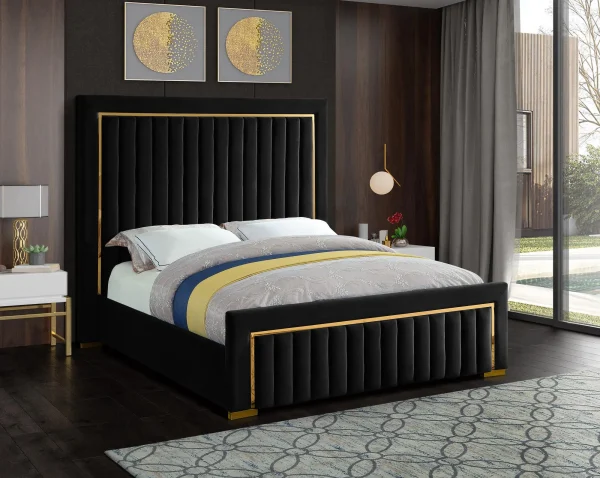 Gold luxurious Borders Headboard Bed