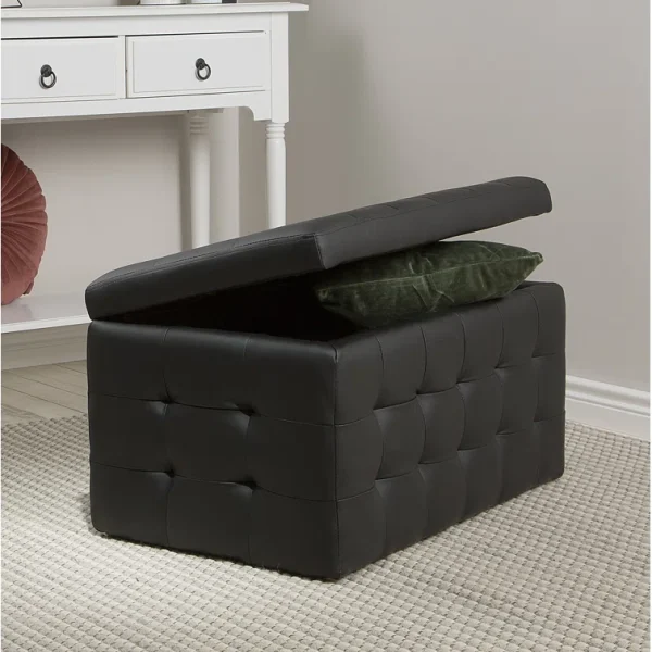Roseleaf Velvet Tufted Rectangle Ottoman