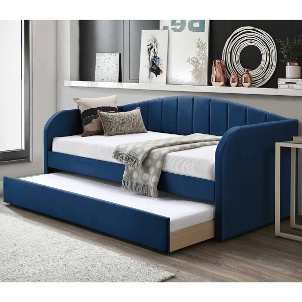 Flintshire Velvet Upholstered Twin Size Daybed with Trundle