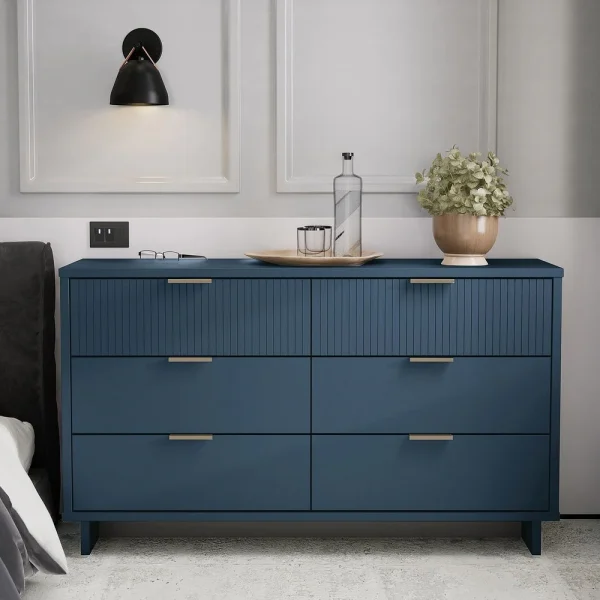 Manhattan Comfort Double Wide 6 Drawer Dresser