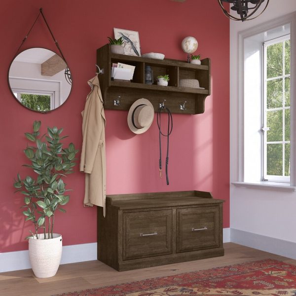 Woodland Shoe Bench with Doors & Wall Coat Rack