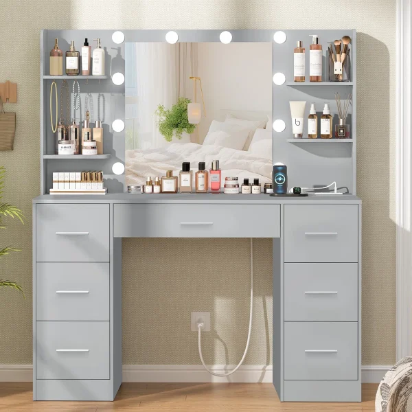 Camyla Makeup Vanity Table with LED Bulbs