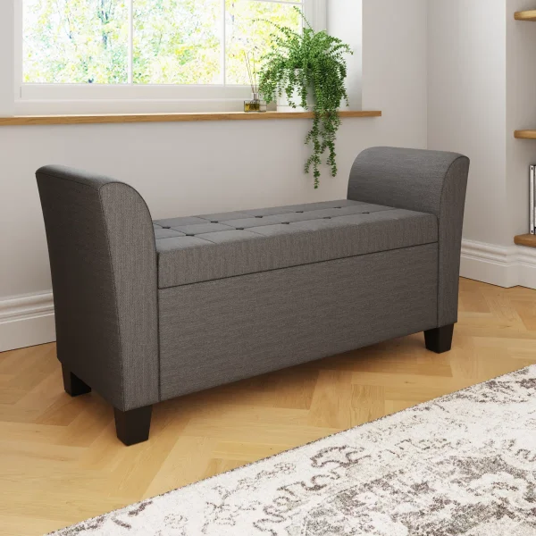 Kirstian Linen Upholstery Storage Bench