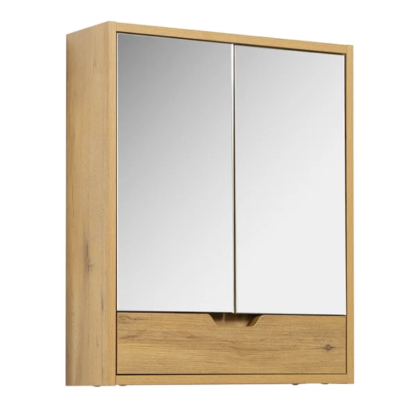 Huxail Mirrored Cabinet with Drawer