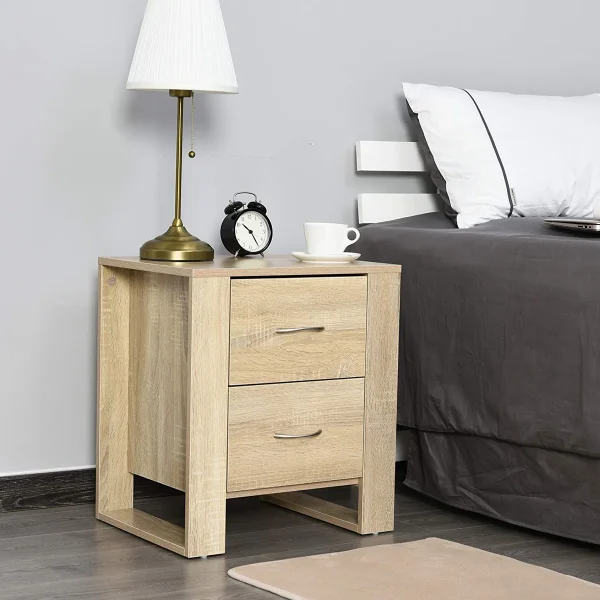 Hopkint 2 Drawer Nightstand Table