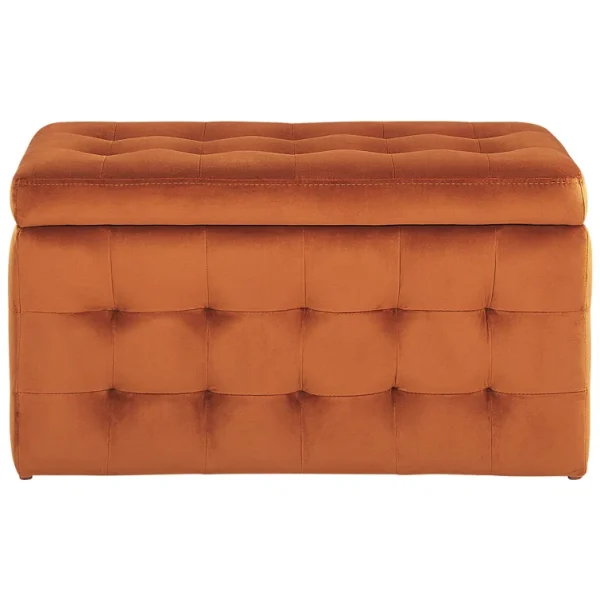 Francina Wide Velvet Tufted Ottoman with Storage