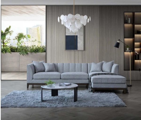 Midas glamorous centerpiece sectional sofa with chaise