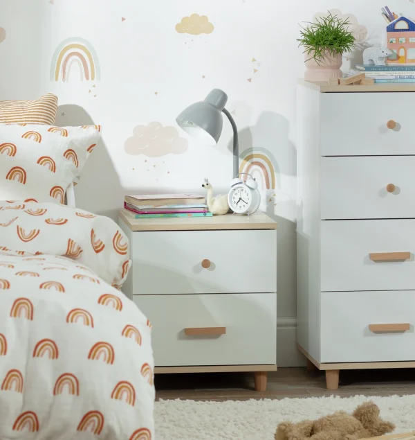 Acacia Melby 2 Drawer Bedside Table