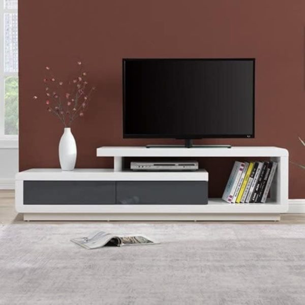 Celia Modern White TV Stand With Storage
