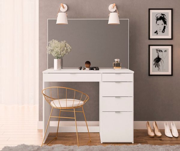 Demi Style 5 Drawer Dressing Table with Mirror