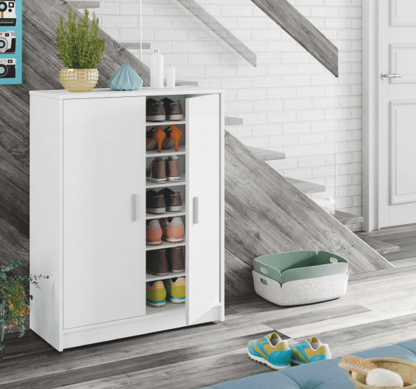 Meuble Large White Shoe Cabinet