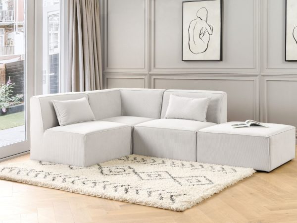 3 Seater Modular Jumbo Cord Corner Sofa