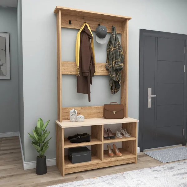 Amelia Hallway Coat Rack with Shelves