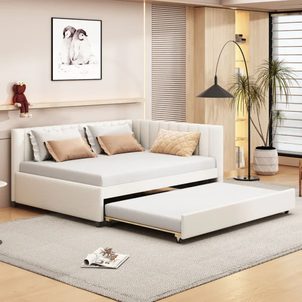 FSM Full Size Upholstered Daybed with Trundle