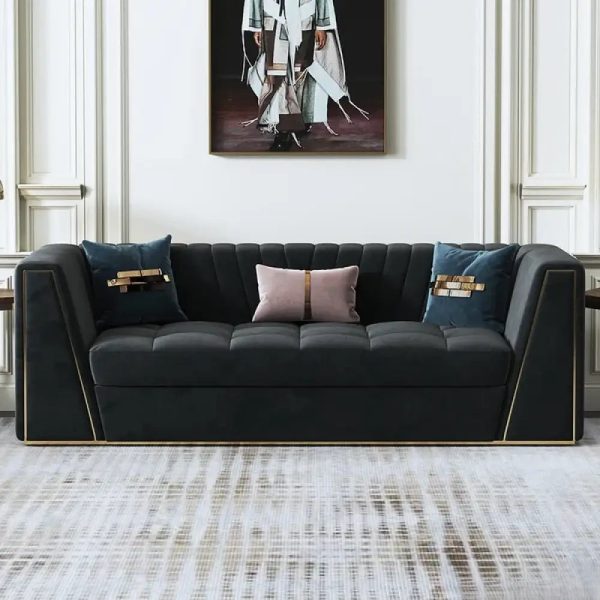 Richie Modular Velvet Sofa Deep Tufted Upholstery Sofa