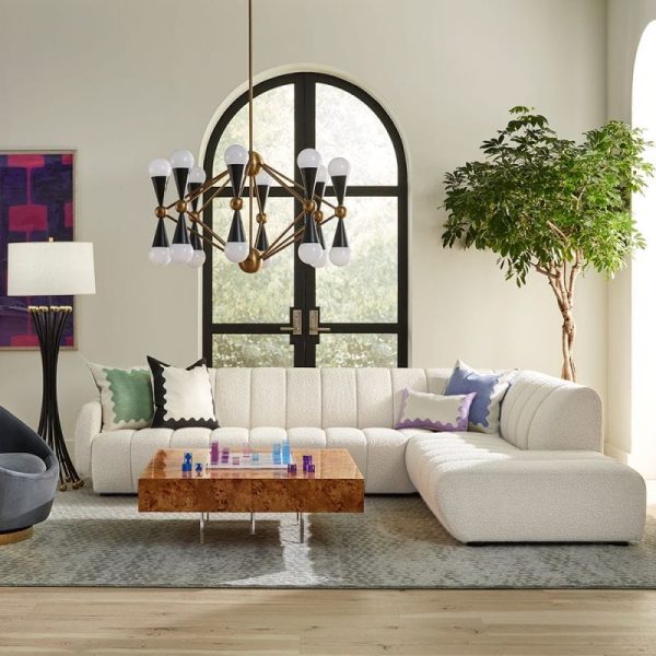 Brigitte Vertical Line Upholstery Sectional Sofa