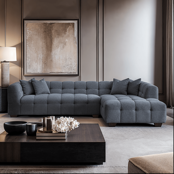 Bubble Tufted Boucle Chunky Sofa