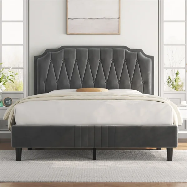 Renwick Upholstered Platform Bed With Headboard