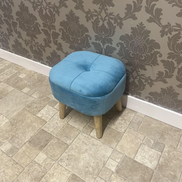Gershwin Velvet Tufted Square Footstool With Storage
