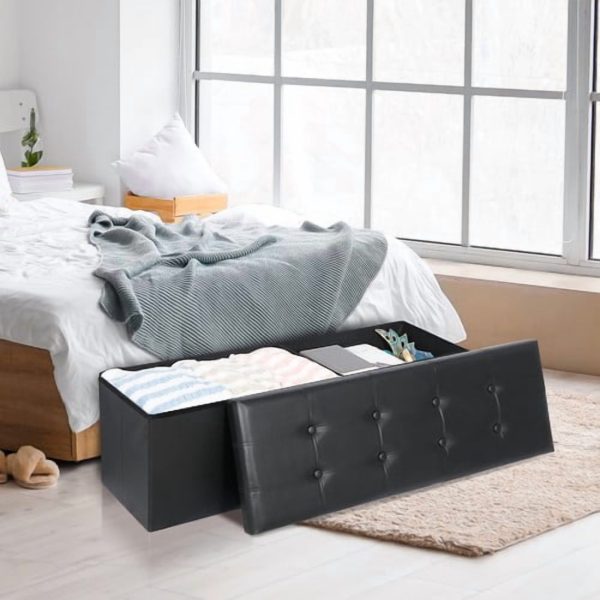 Binette Wide Tufted Ottoman With Storage