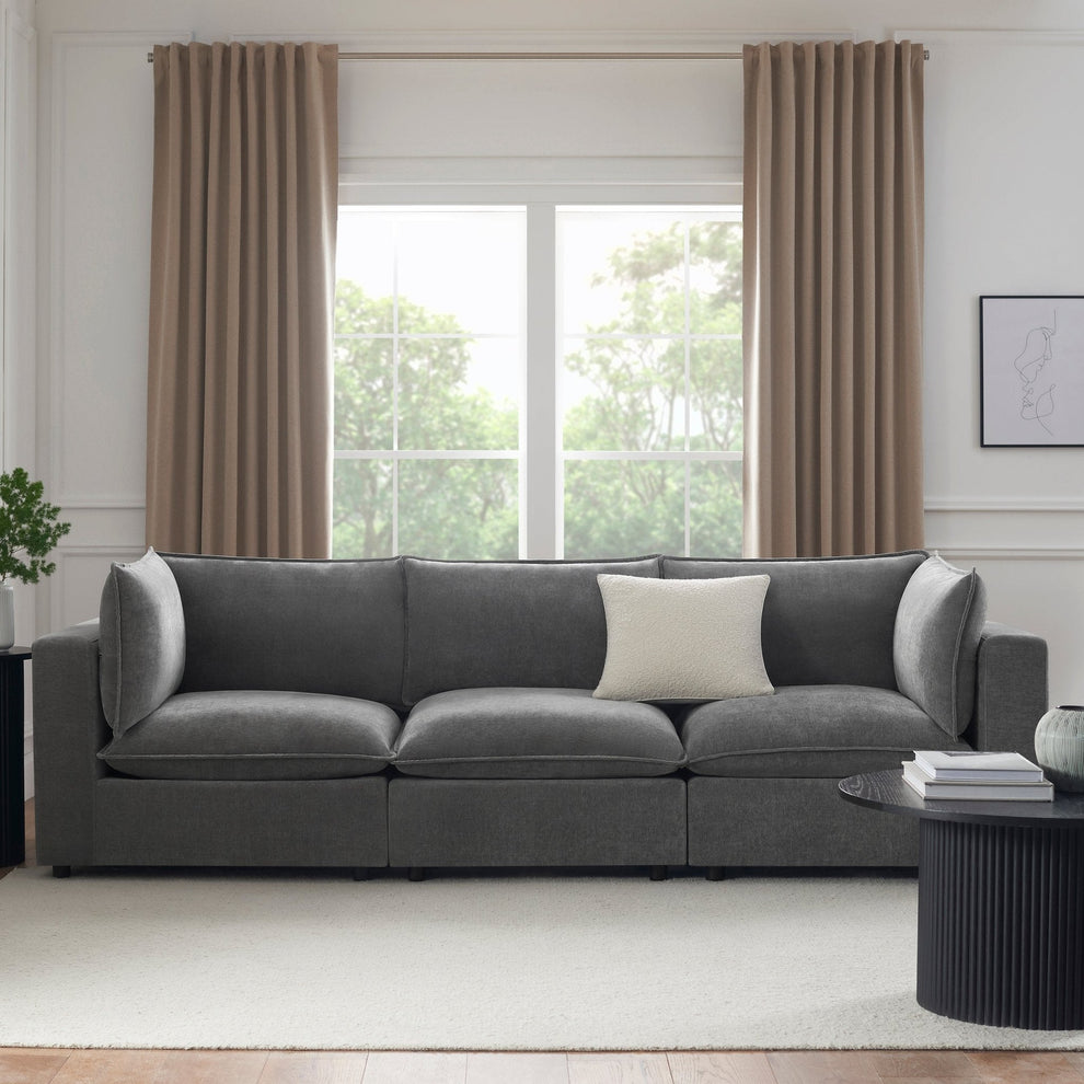 grey-Boston 3 Seater Sofa