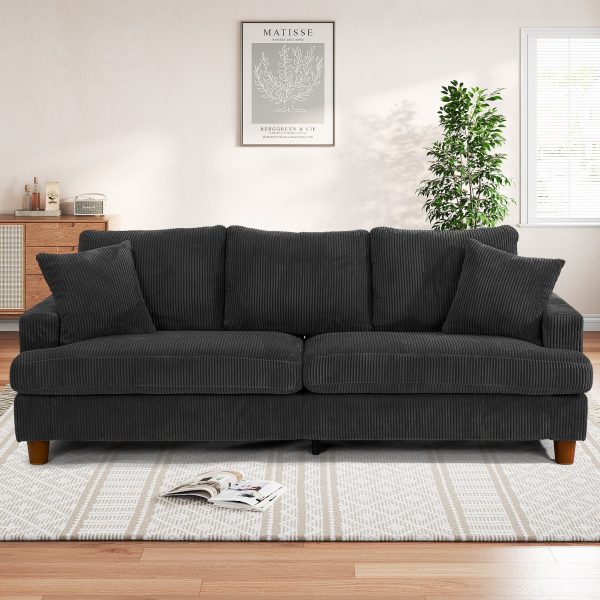 Deep Seat Corduroy 3-Seater Sofa