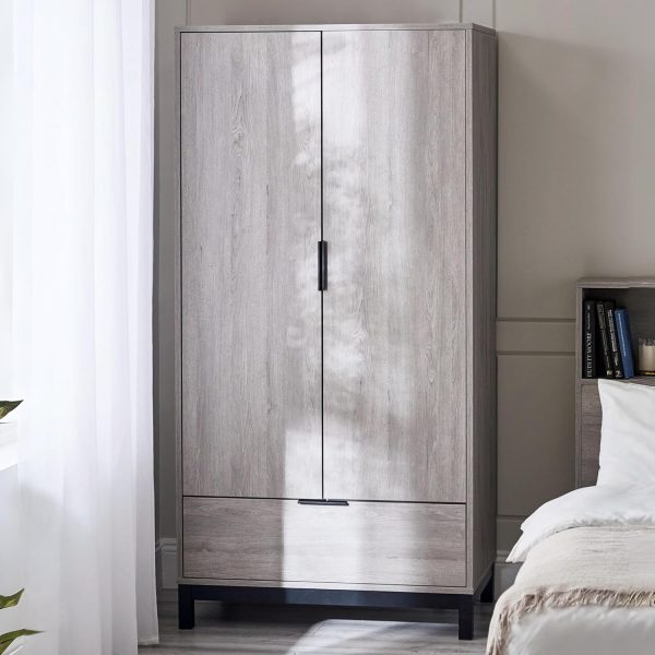 Julian Bali Wooden Wardrobe With 2 Doors 1 Drawer